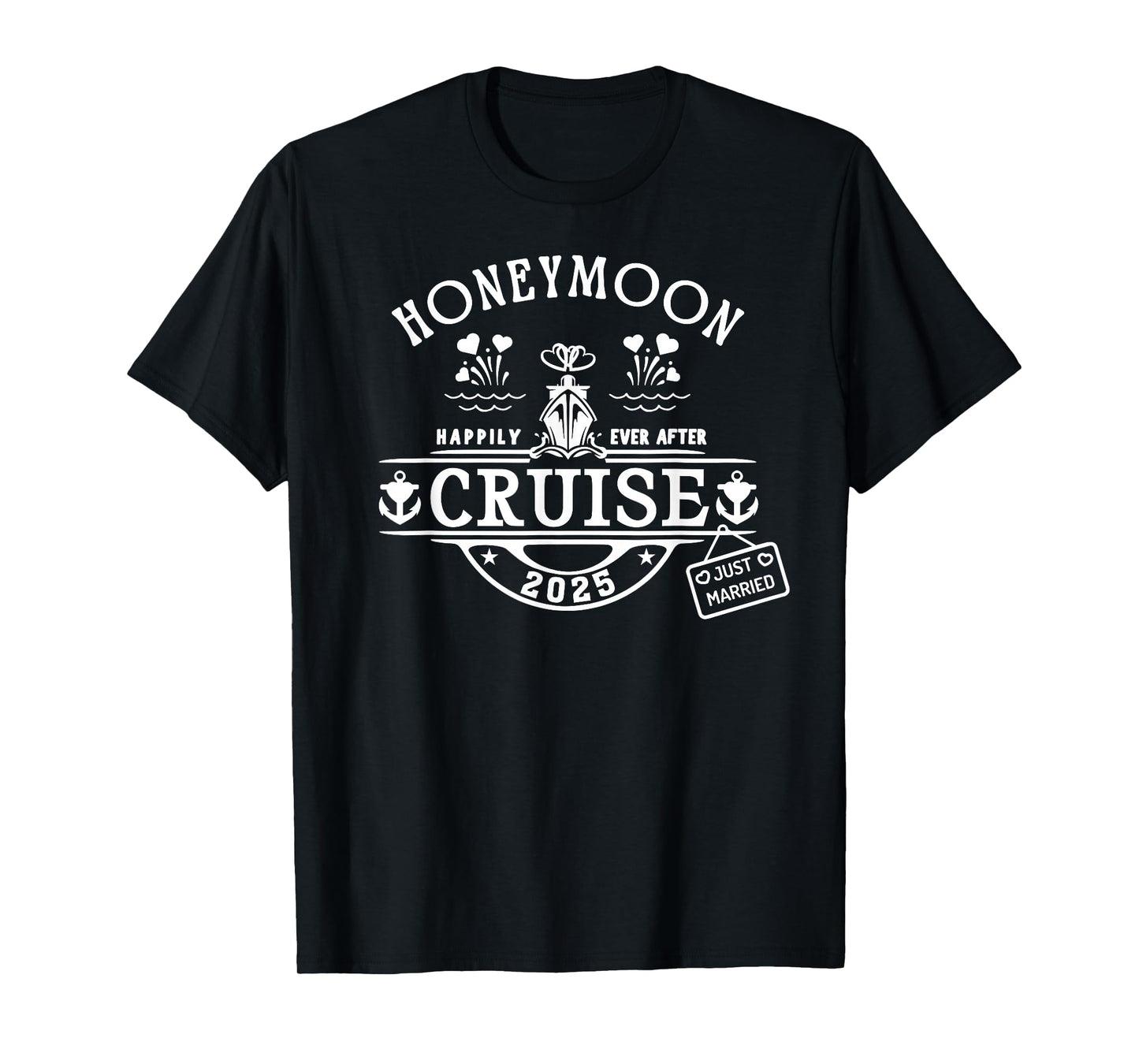 Honeymoon Cruise 2025 Bride And Groom Newlywed Cruising T-Shirt
