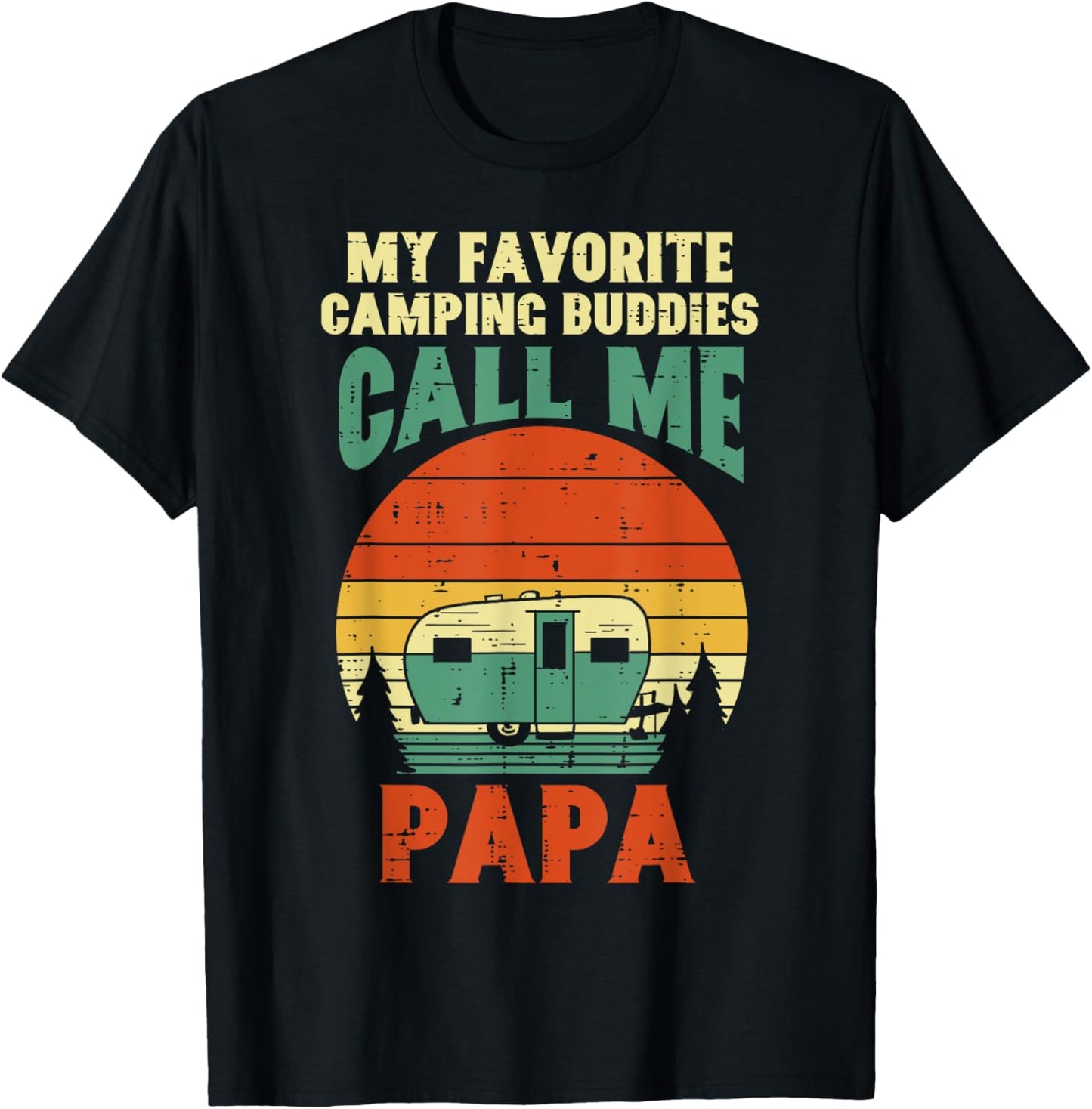 Favorite Camping Buddies Call Me Papa Retro Outdoor Dad Men T-Shirt