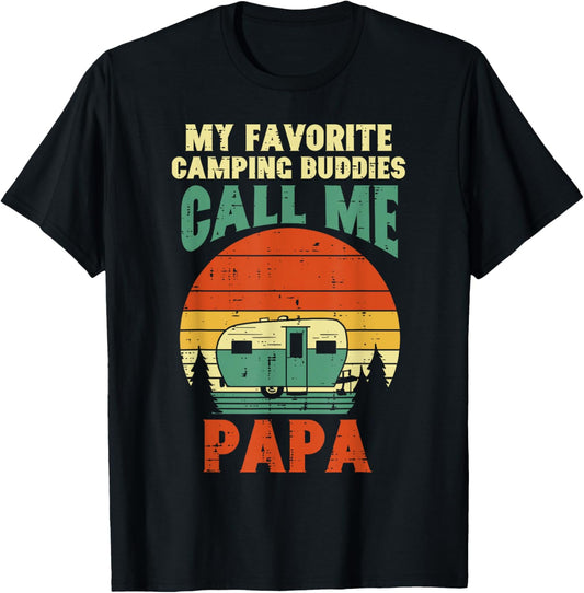 Favorite Camping Buddies Call Me Papa Retro Outdoor Dad Men T-Shirt