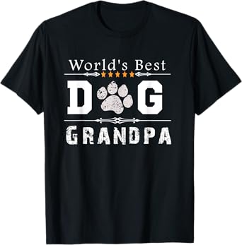 World's Best Dog Grandpa T-Shirt for Men
