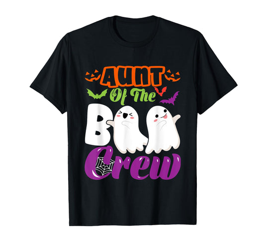 Aunt Of Boo Halloween Crew Costume Boo Ghost Lover Family T-Shirt
