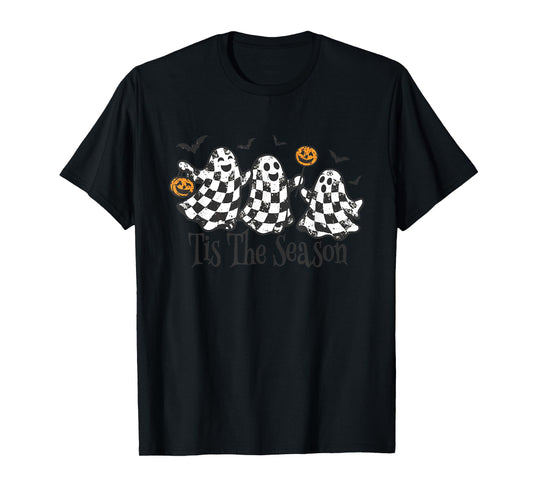 Vintage Halloween Tee Tis The Season Boo Ghost Spooky T-Shirt