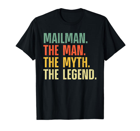 Mailman Art For Men Dad Mail Carrier Postal Worker Mail Man T-Shirt