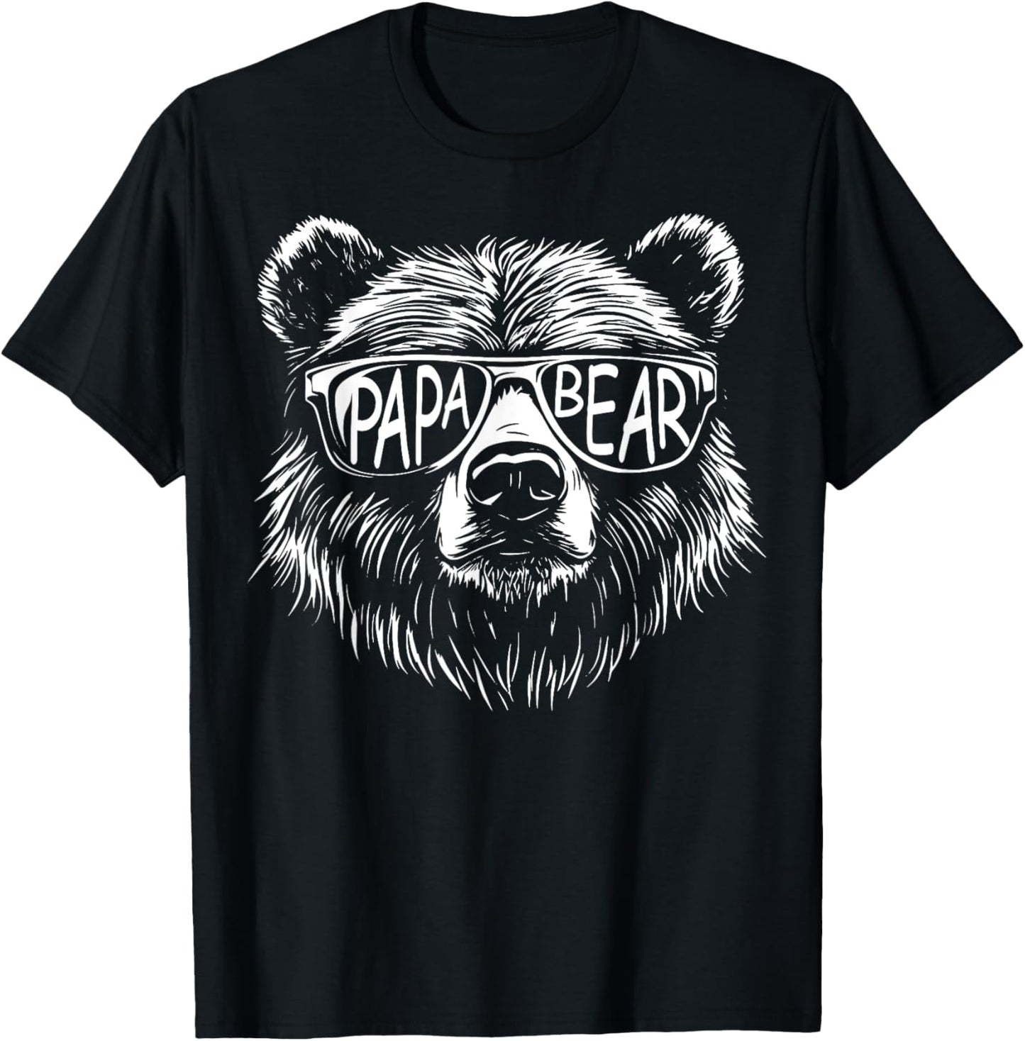 Mens Papa Bear Face Sunglasses Papa Bear Lover Father's Day T-Shirt
