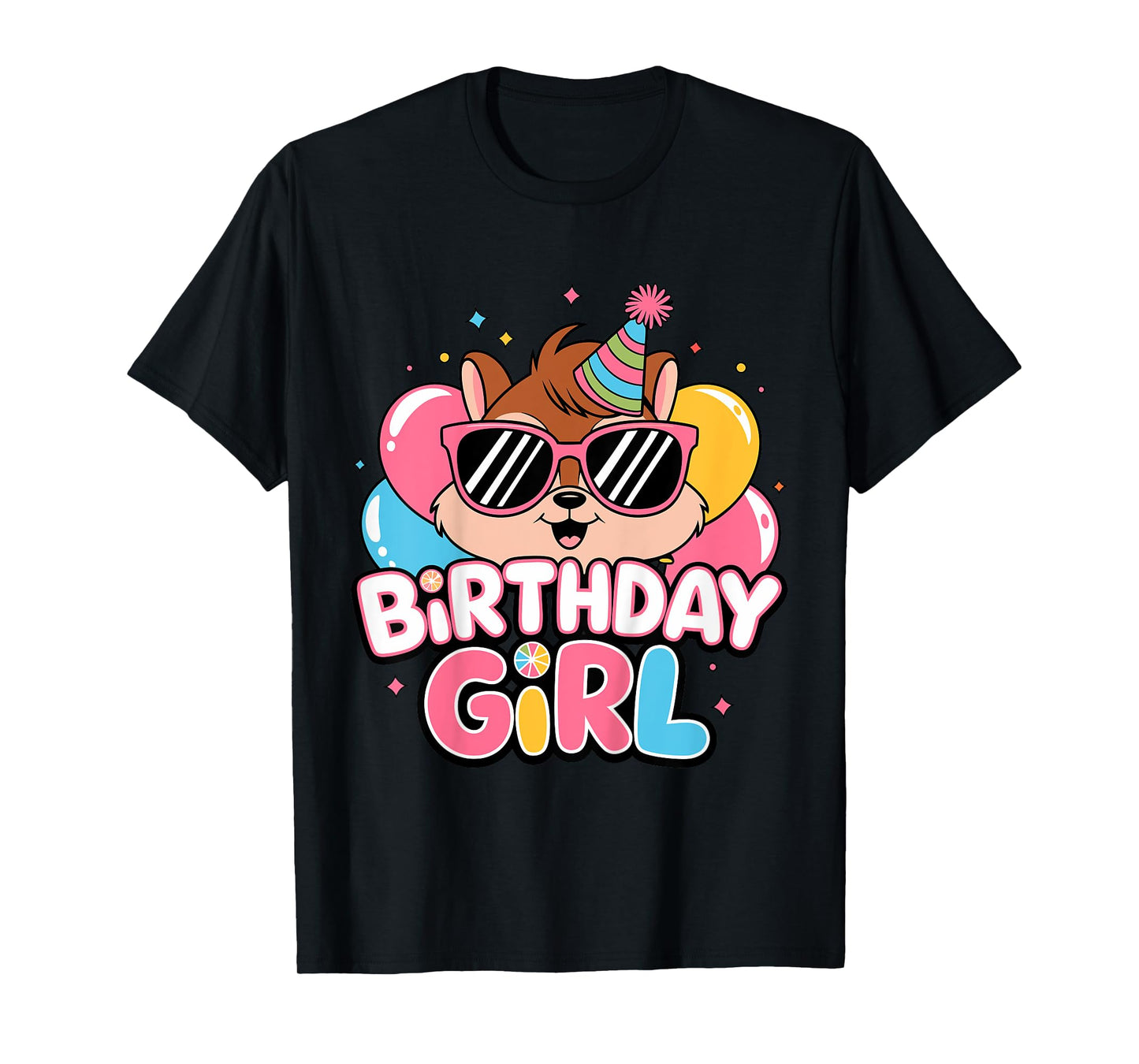Birthday Girl Chipmunk Kids T-Shirt