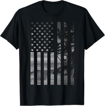Funny American Flag Hawaiian Gift Men Women Cool Hawaii Trip T-Shirt