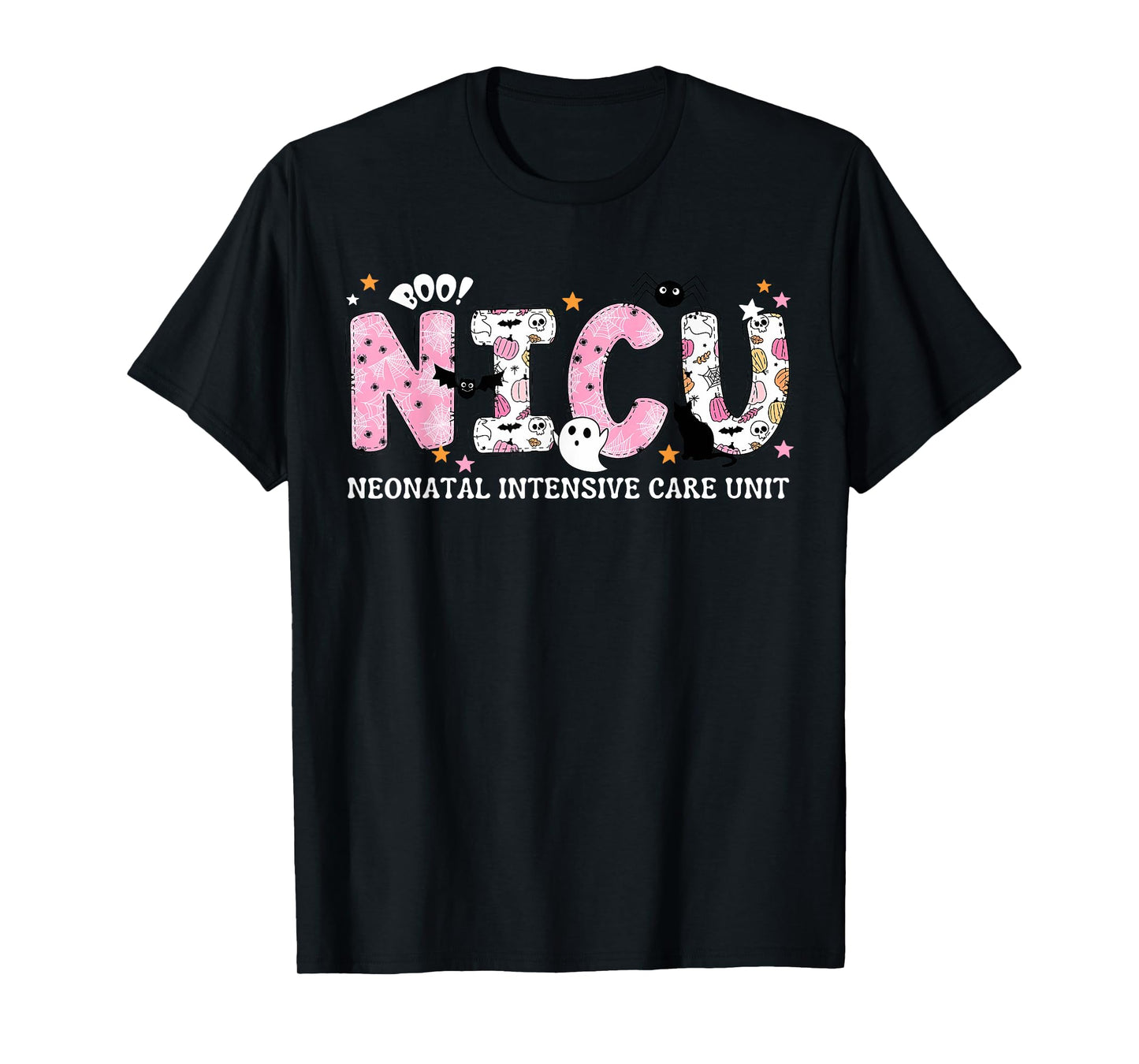 NICU Nurse Halloween Spooky Pumpkin Neonatal Intensive Care T-Shirt