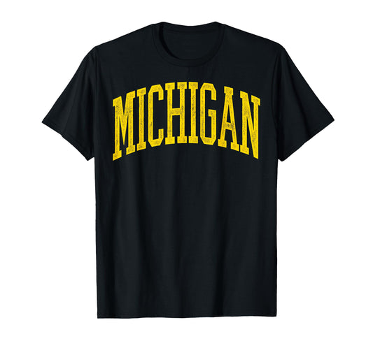 Michigan MI Vintage Athletic Varsity Sports Design Men Women T-Shirt
