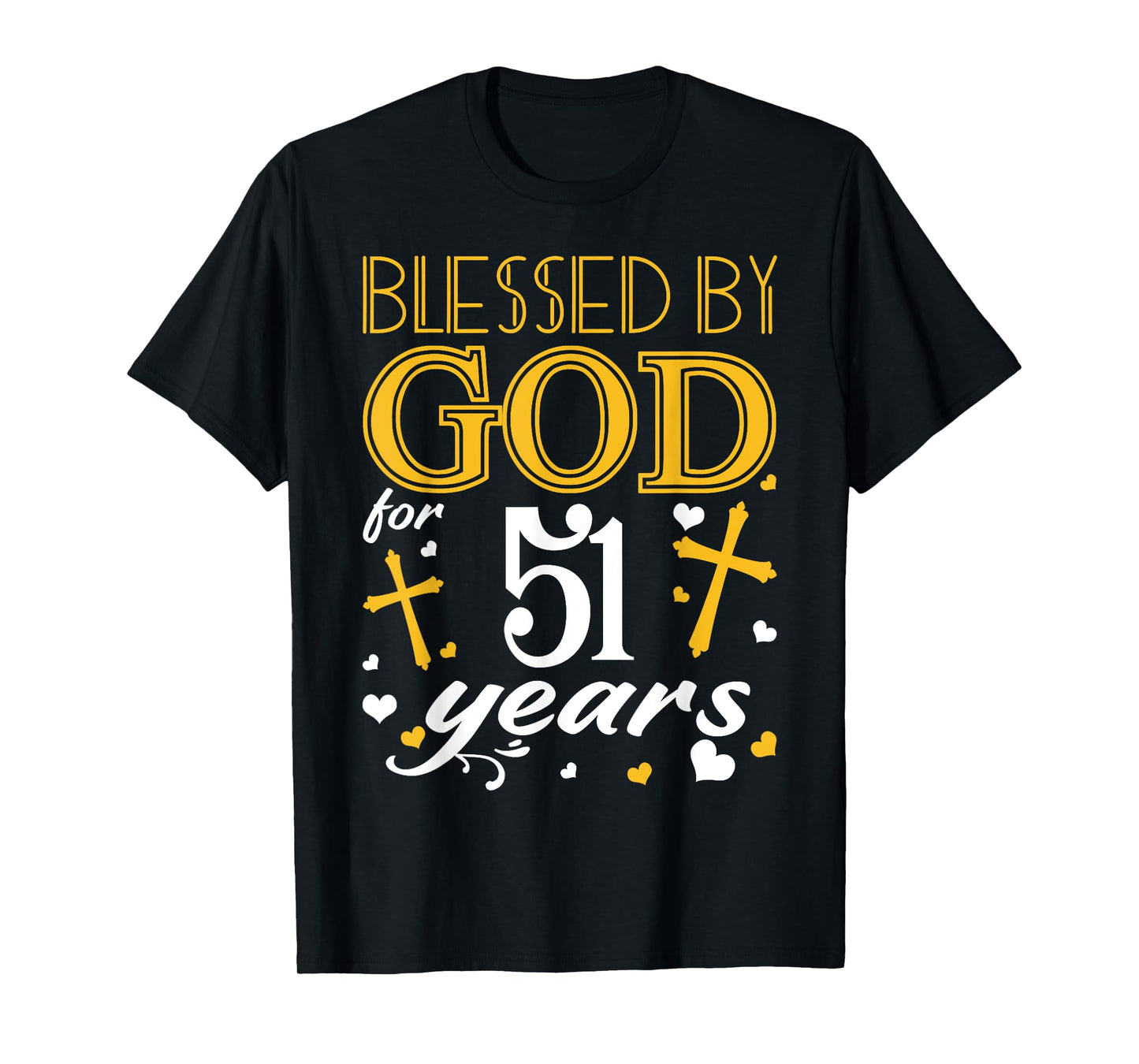 Vintage Blessed By God For 51 Years Happy 51st Birthday T-Shirt