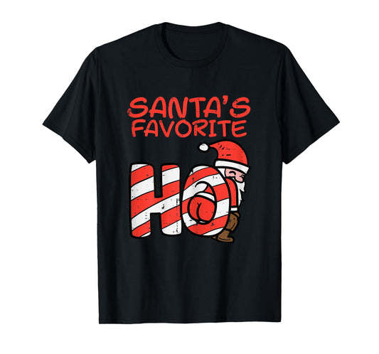 Santas Favorite Funny Naughty Adult Christmas Xmas Women T-Shirt