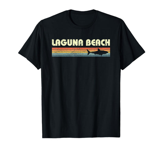 Laguna Beach California CA Vintage Shark Souvenir Mens Kids T-Shirt