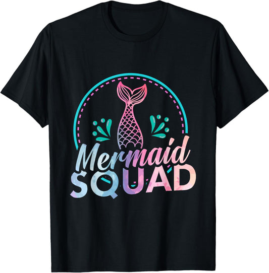 Mermaid Squad Birthday Party Womens Girls Mens T-Shirt