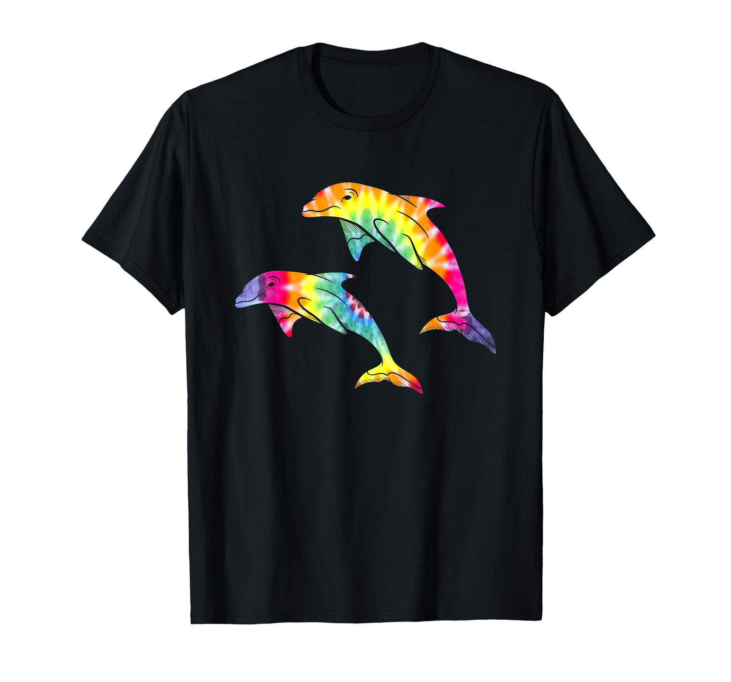 Tie Dye Dolphins Swimming Funny Marine Gift Men Women Kids T-Shirt
