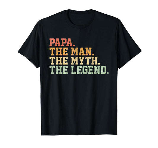 Papa Man Myth Legend Shirt For Mens Funny Father Gift T-Shirt