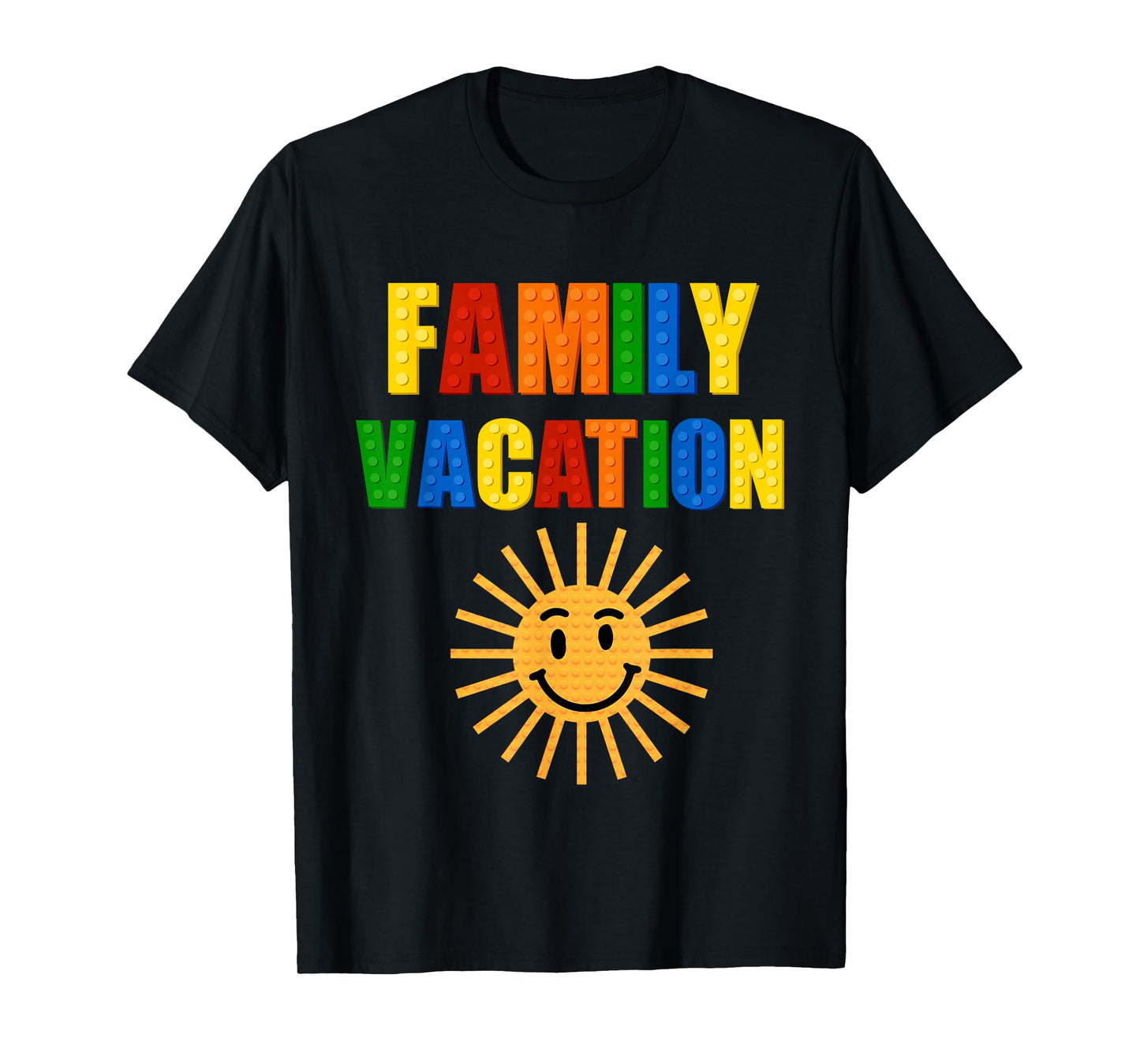 Building Bricks Family Vacation Matching Block Builder T-Shirt
