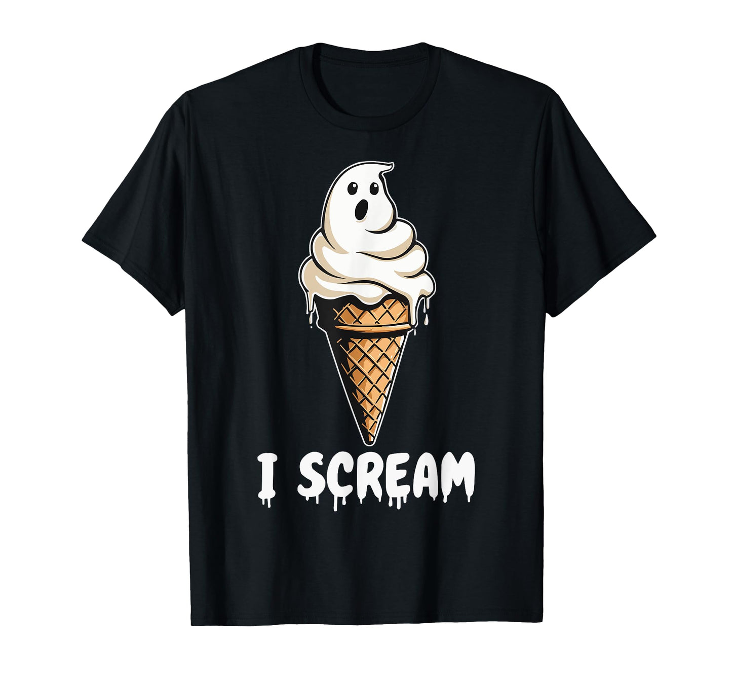 Funny Cute Ice Cream Ghost I Scream Halloween Party Costume T-Shirt