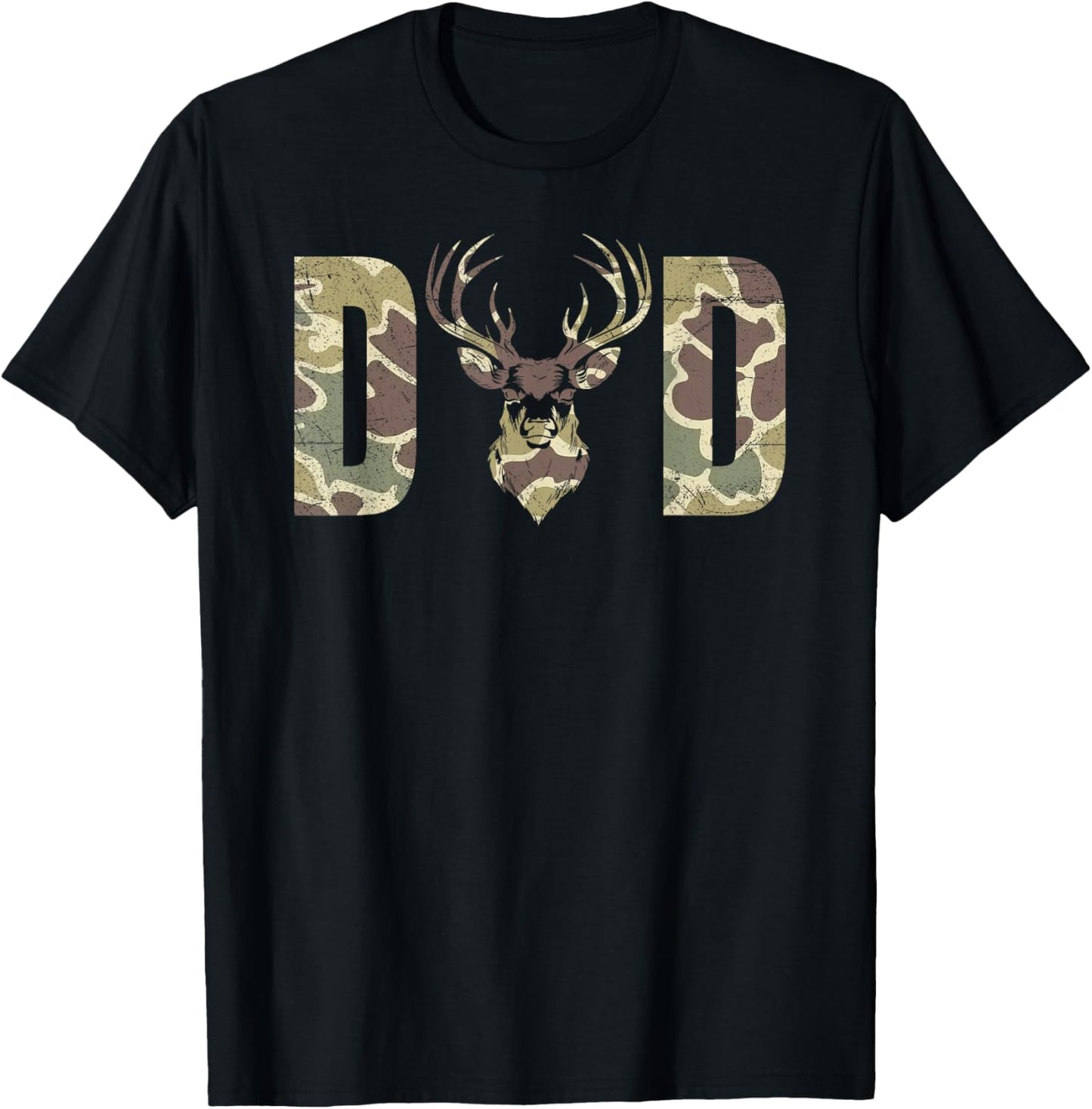Old School Camo Dad Hunting, Camouflage Deer Father's Day T-Shirt