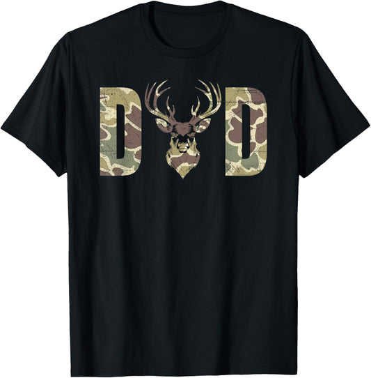 Old School Camo Dad Hunting, Camouflage Deer Father's Day T-Shirt