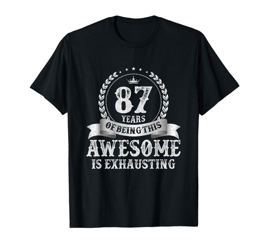 Vintage 87 Year Old 87 Birthday Gifts For Men 87th BDay T-Shirt