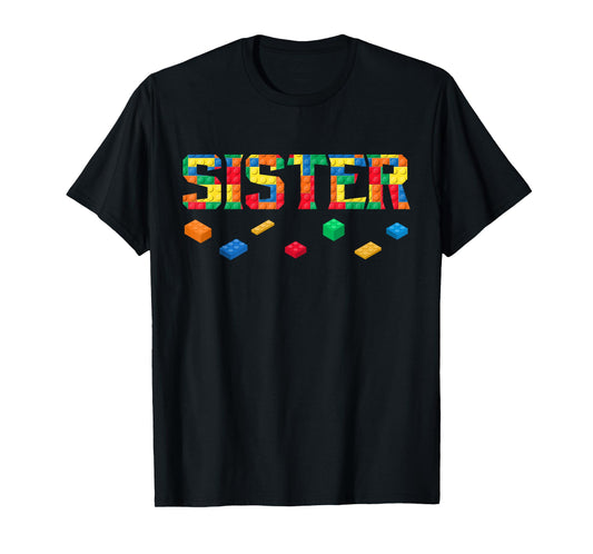Master Builder Sister Birthday Boy Building Bricks Blocks T-Shirt