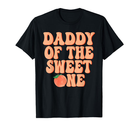 Daddy of The Sweet One Peach 1st Birthday on Peach T-Shirt