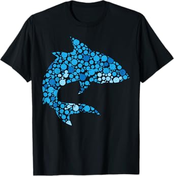 Dot Art Shark Polka Dots Boys Kids Men Women T-Shirt