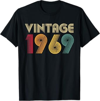 Vintage 1969 56th Birthday Gift Retro 56 Years Old T-Shirt