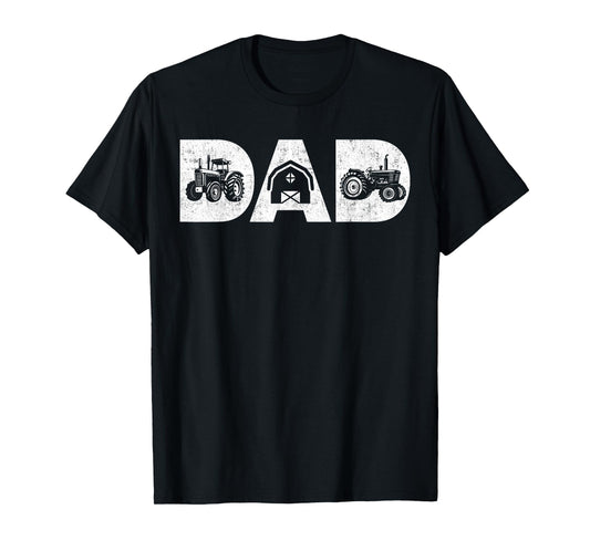 Mens Vintage Farming Father Farm Lover Farmer Daddy Tractor Dad T-Shirt