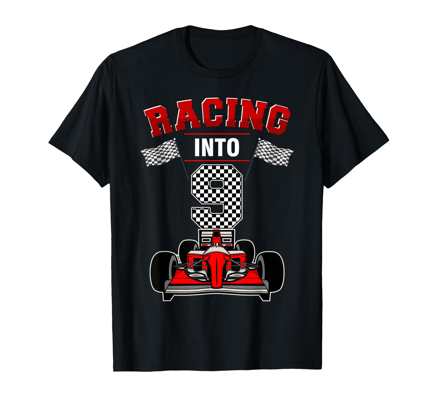 Racing Into 9 Race Car 9th Bday Party 9 Years Old T-Shirt