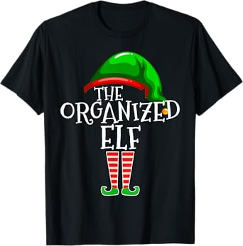 Organized Elf Group Matching Family Christmas T-Shirt