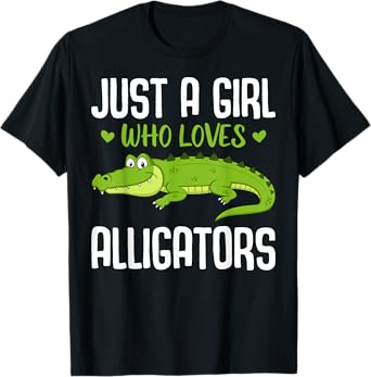 Funny Alligator Design Girls Kids Women Reptile Gator Lover T-Shirt