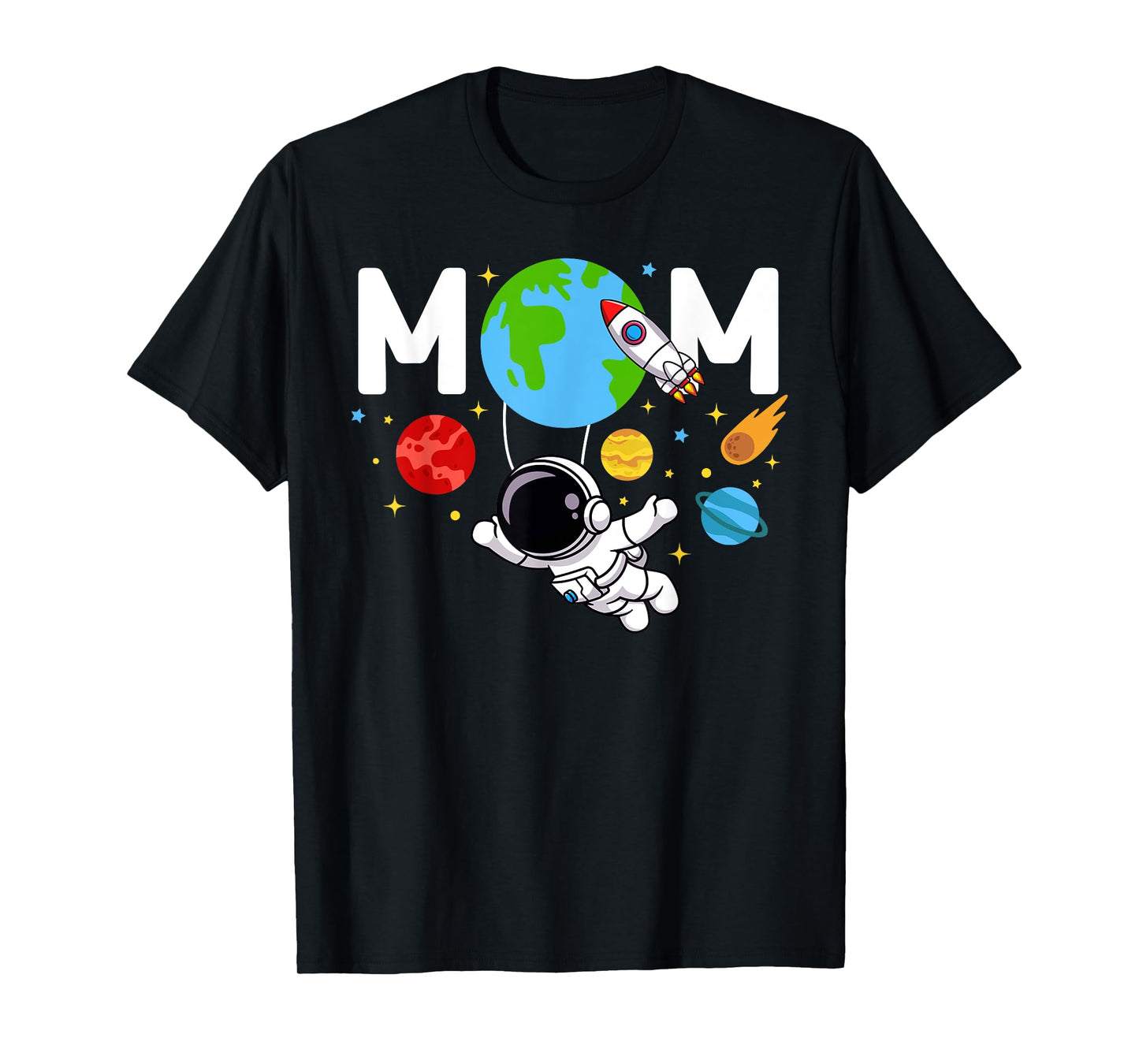 Mom Mommy Mother Space Astronaut Birthday Family Matching T-Shirt