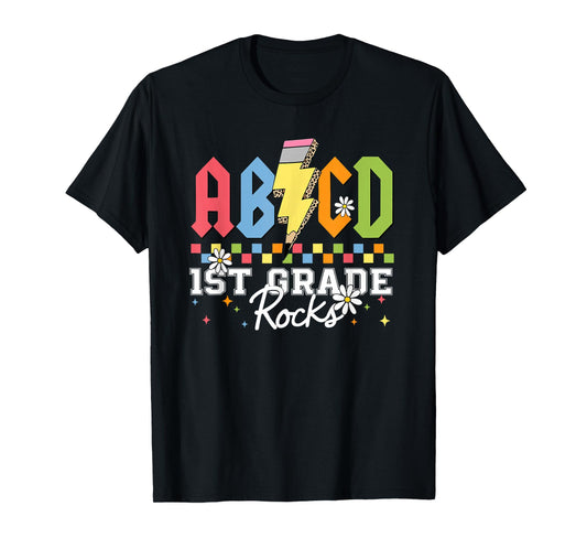 1st Grade Rocks ABCD Back To School Funny Rock Teachers T-Shirt