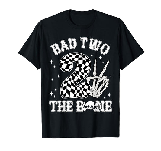 2nd Birthday Boys Bad Two The Bone Party Family Matching T-Shirt