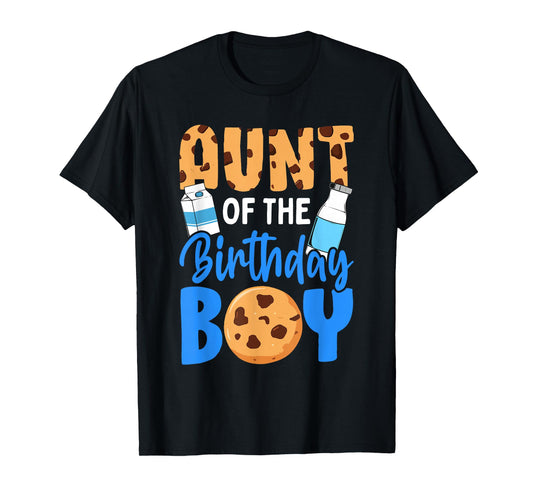 Aunt of the birthday boy Milk and Cookies 1st birthday T-Shirt