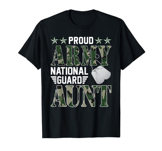Proud Army National Guard Aunt Military Family Veteran T-Shirt