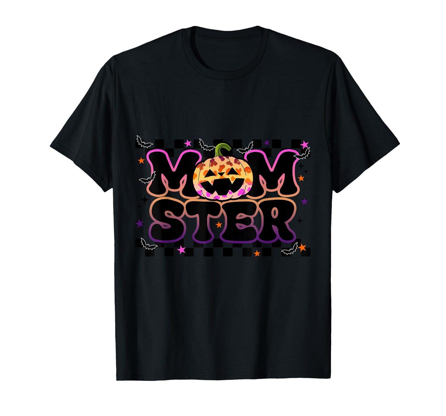Funny Momster Shirt Womens Halloween Pumpkin Mom Ster T-Shirt