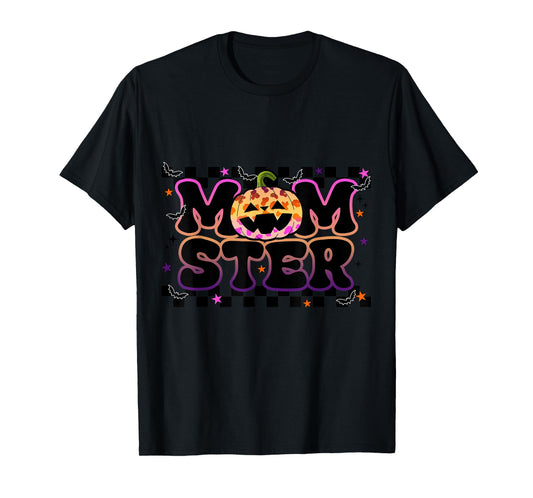 Funny Momster Shirt Womens Halloween Pumpkin Mom Ster T-Shirt
