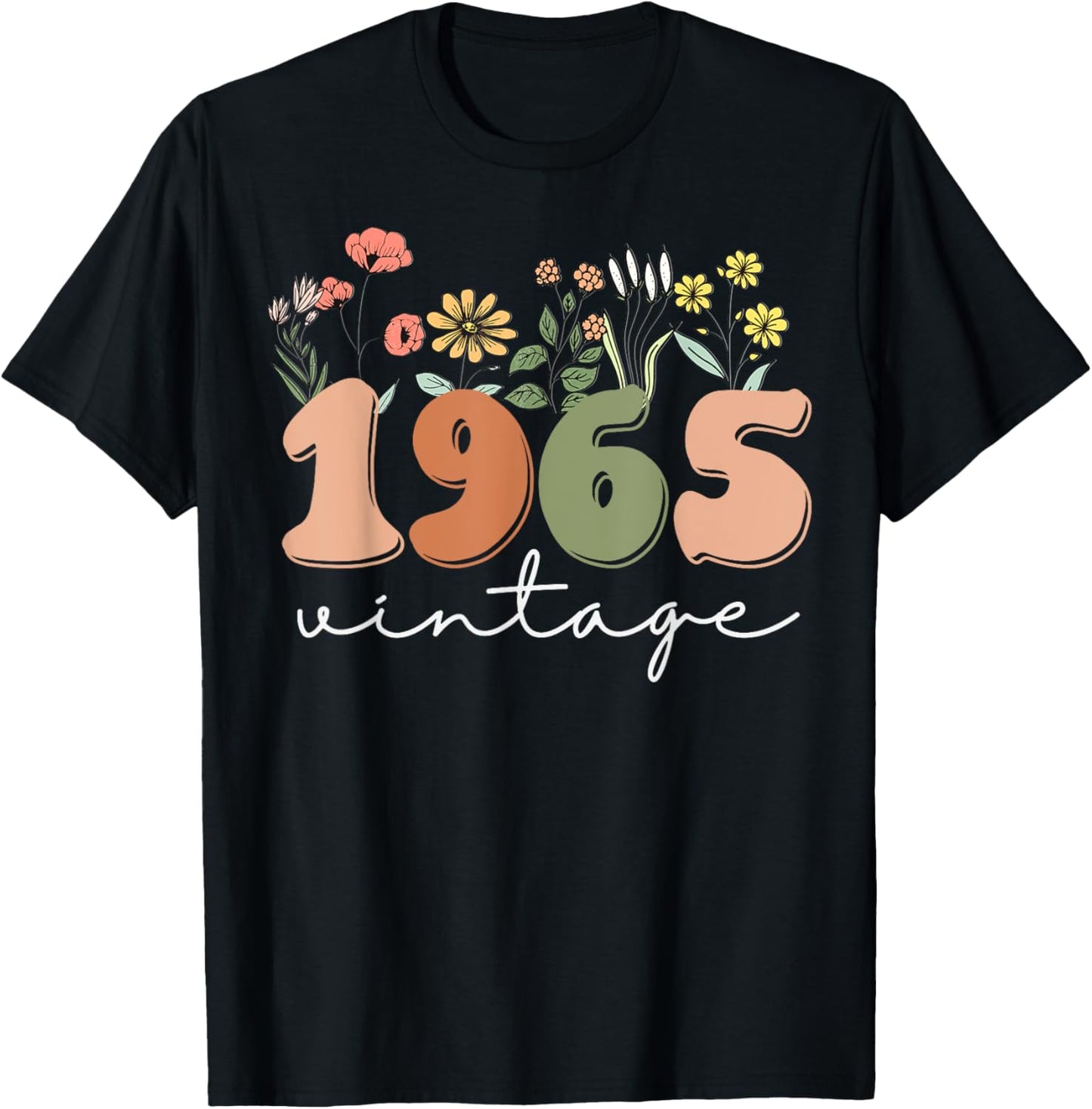 60 Years Old Vintage 1965 60th Birthday Tee Wildflower Women T-Shirt