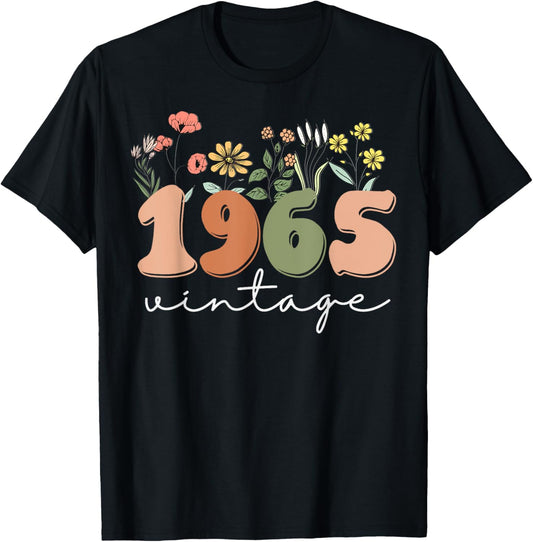 60 Years Old Vintage 1965 60th Birthday Tee Wildflower Women T-Shirt
