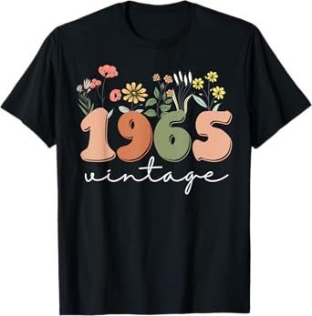 60 Years Old Vintage 1965 60th Birthday Tee Wildflower Women T-Shirt