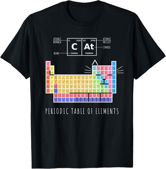 Chemistry Cat, Periodic Table Of Elements T-Shirt
