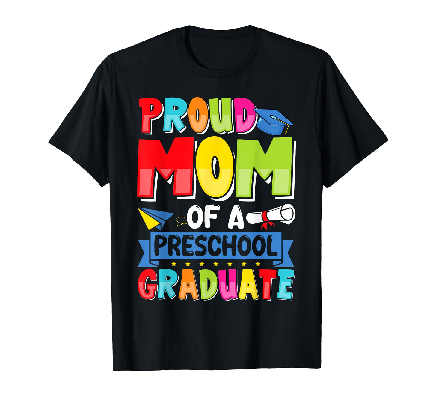 Retro Proud Mom Of A Preschool Graduate Pre-K Graduation T-Shirt