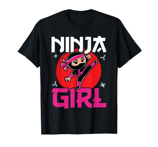 Cute Ninja Fighter Costume Ninja Girl T-Shirt