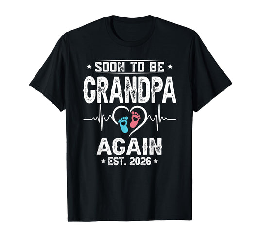 Soon To Be Grandpa again est. 2026 New Dad Fathers Day T-Shirt