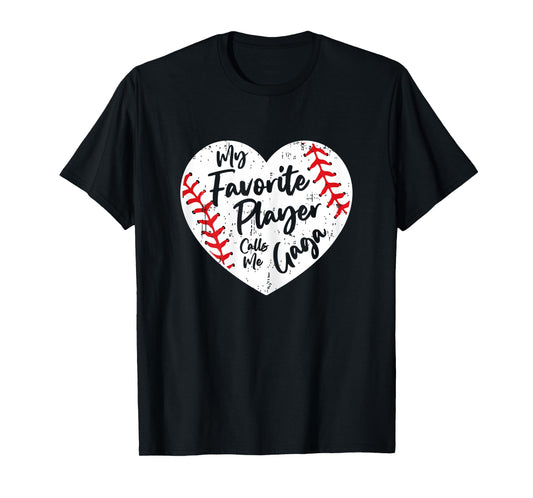 Funny My Favorite Player Calls Me Gaga Baseball Heart T-Shirt