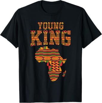 African King Art For Boys Toddlers Kente Cloth African Print T-Shirt