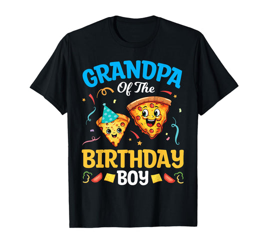 Cute Pizza Characters Grandpa Of The Birthday Pizza A Boy T-Shirt