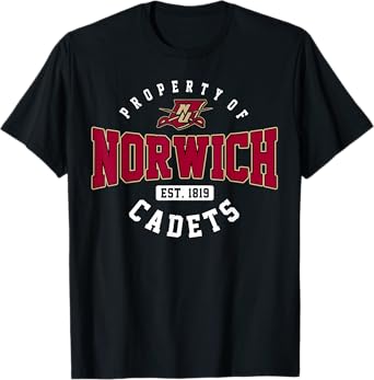 Property of Norwich University Athletics Arch Vintage Design T-Shirt