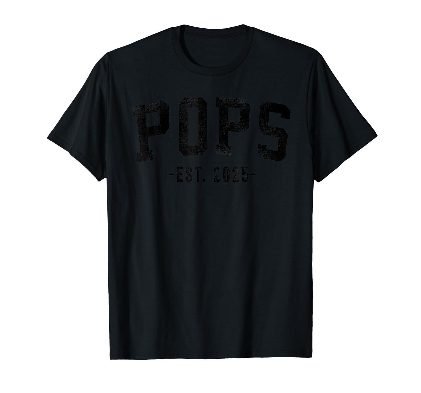 Pops Est 2025 Soon To Be Pops Gifts Classic Bold Font T-Shirt - Men's Grey Small Classic Fit Short Sleeve Crew Neck T-Shirt - New Baby Gift T-Shirts